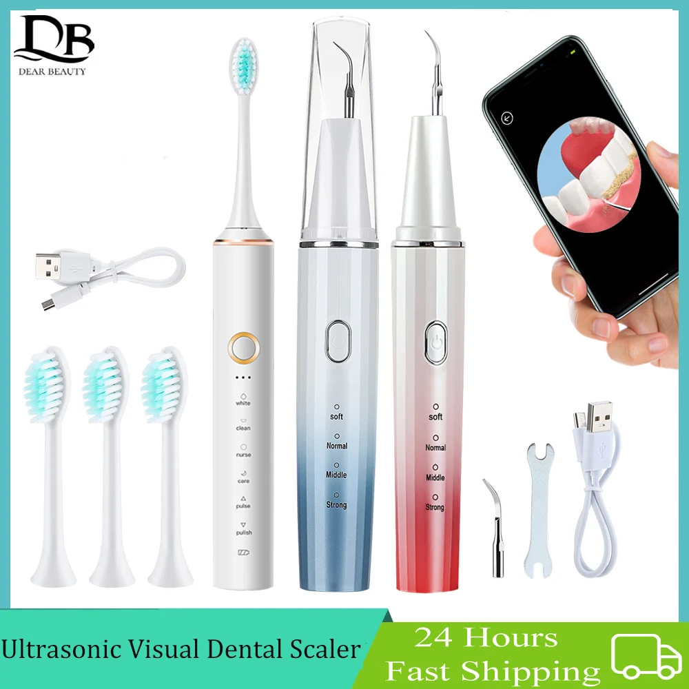 

Visual Ultrasonic Dental Scaler 4 Modes Plaque Tartar Calculus Remover Ultrasound Teeth Cleaner Oral Tooth Whitening Tools