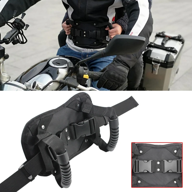 Motorcycle Scooters Safety Belt Back Seat Passenger Grip Gra