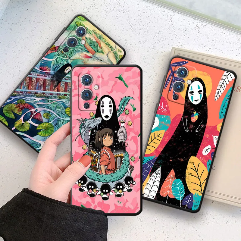 

Anime Spirited Away No Face Phone Case For OnePlus 10 9 RT R 8 7 6 T Pro 5G Nord 2 N10 N100 CE CE2 N20 N200 Black Cover