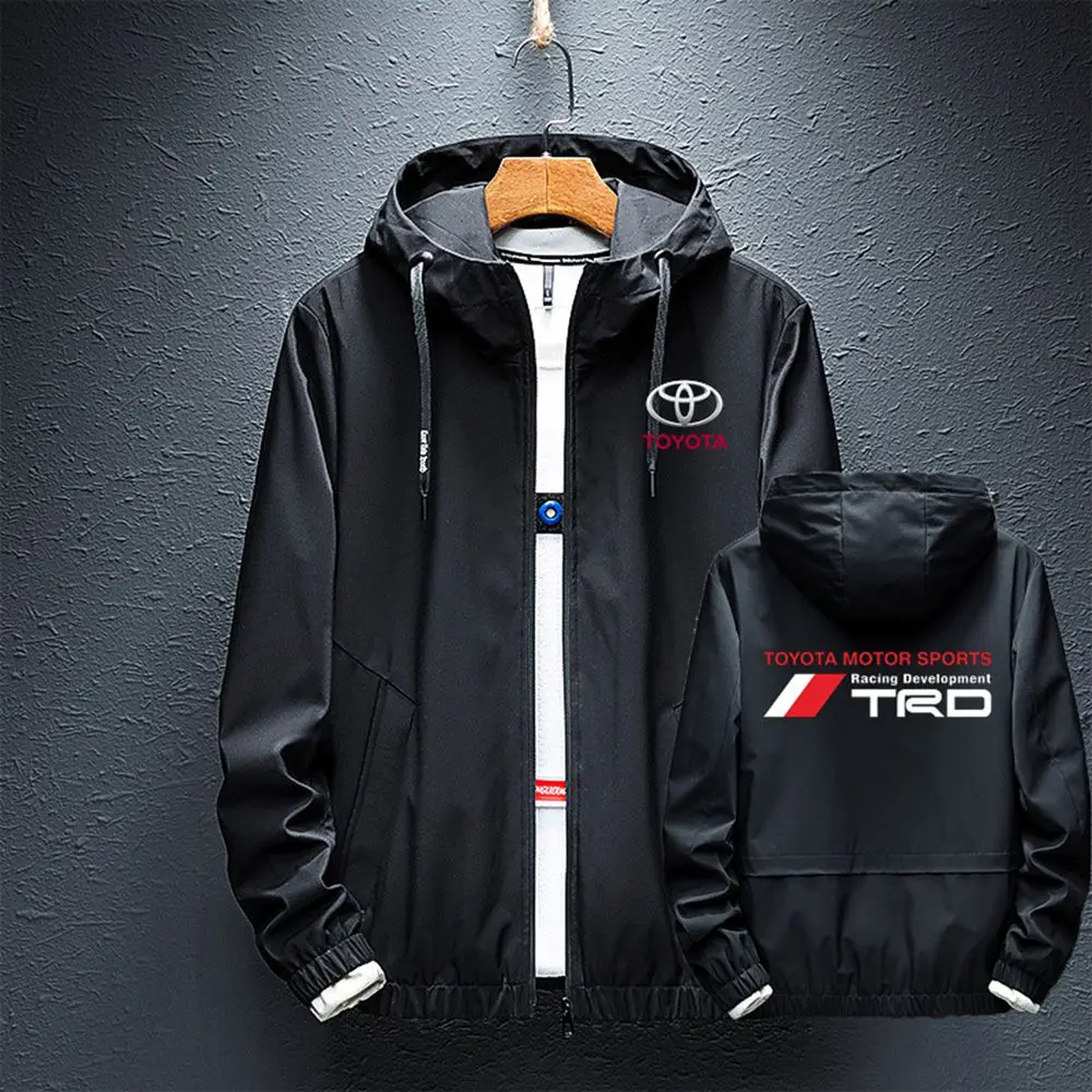 

2022 Spring Toyota Motorsport TRD Car Logo Windbreaker rainproof Hoodies Zipper Man Coats Tops Splice Punk Harajuku Jackets