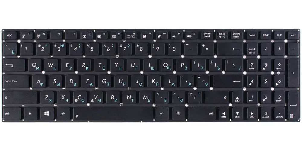 Клавиатура черная без рамки для Asus F555 |