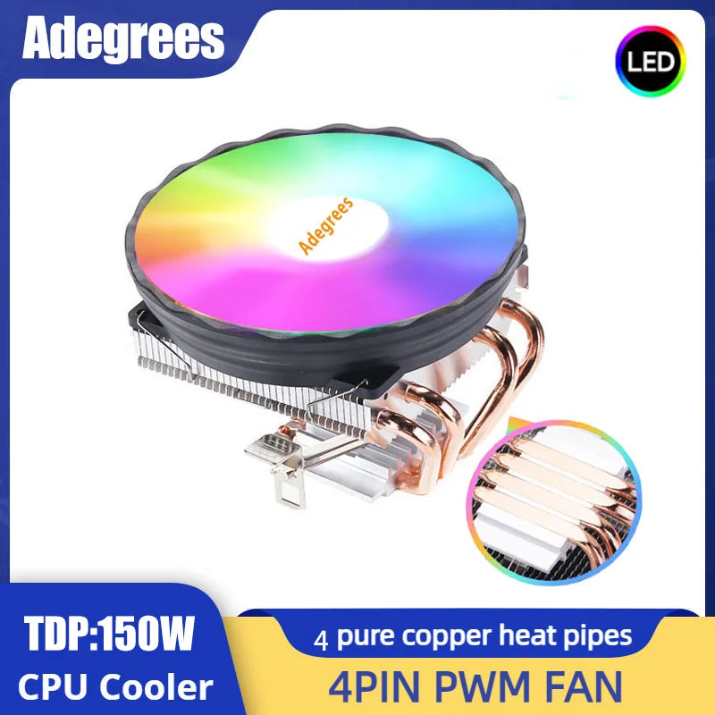 

CPU Cooler 4 Heat Pipes 3PIN/4PIN PWM 120MM Low Profile CPU Fan For Intel LGA 1366 1150 1151 1155 1700 2011 X79 X99 AMD AM3 AM4