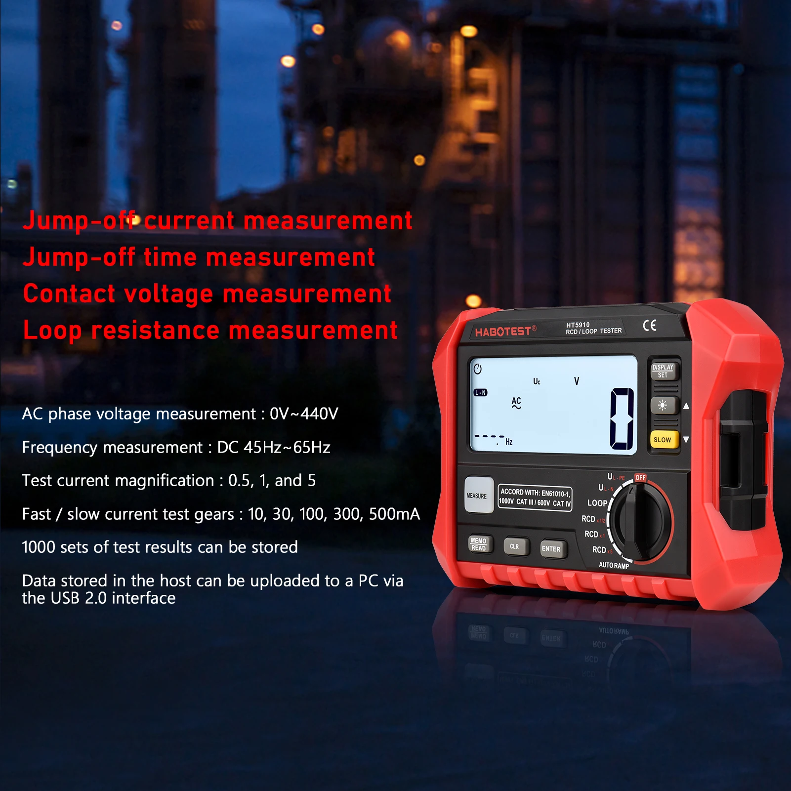 Цифровой измеритель сопротивления HABOTEST HT5910 с ЖК-дисплеем 4 7 дюйма тестер