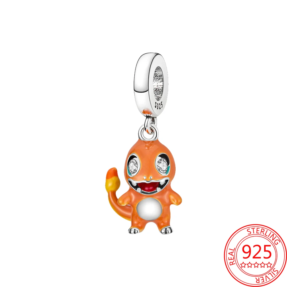 

New 925 Sterling Silver Small Fire Dragon Charms Beads Fit Original Pandora 925 Bracelet Pendant for Women Fine Diy Jewelry Gift