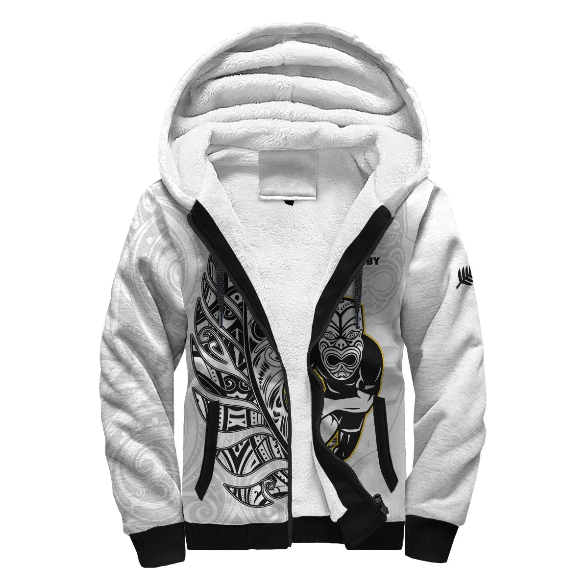 

New Zealand Rugby Winter 3D Print Men Warm Thick Fleece Zipper Hoodie Jacket Windproof Pullover Coat Hooded Outwear
