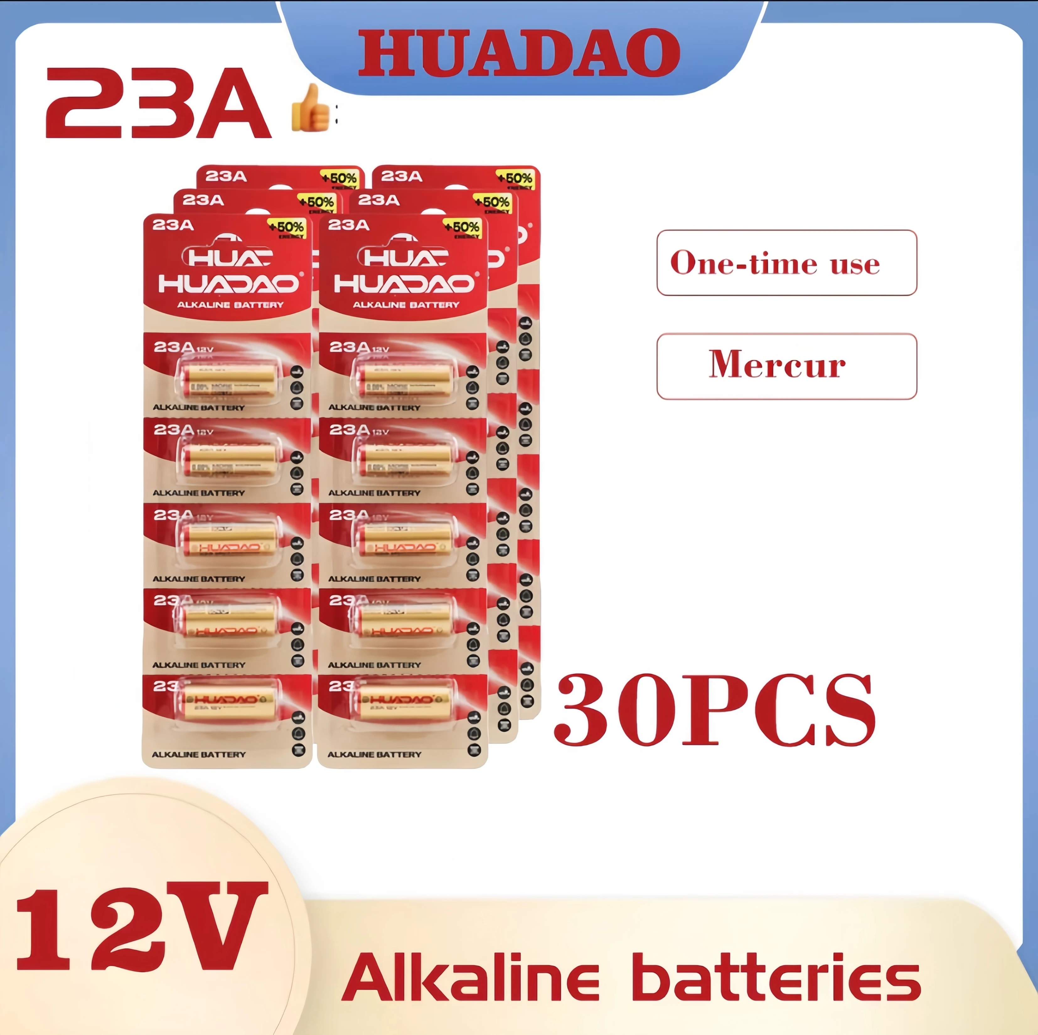 Фото Батарейка 23A 12V для дверных звонков, пультов ДУ, игрушек, сухая щелочная батарейка L1028 21/23 A23 E23A K23A V23GA GP23A RV08 LRV08 23A №1