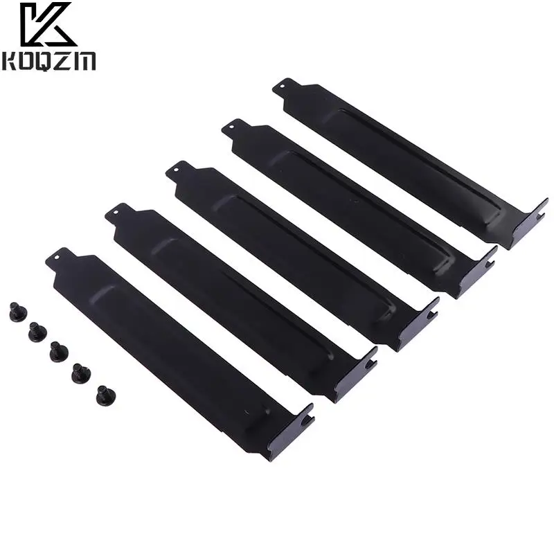 

5pcs Black Hard Steel PCI Slot Covers Bracket Screws, Full Profile Expansion Dust Filter Blanking Plate For PCI
