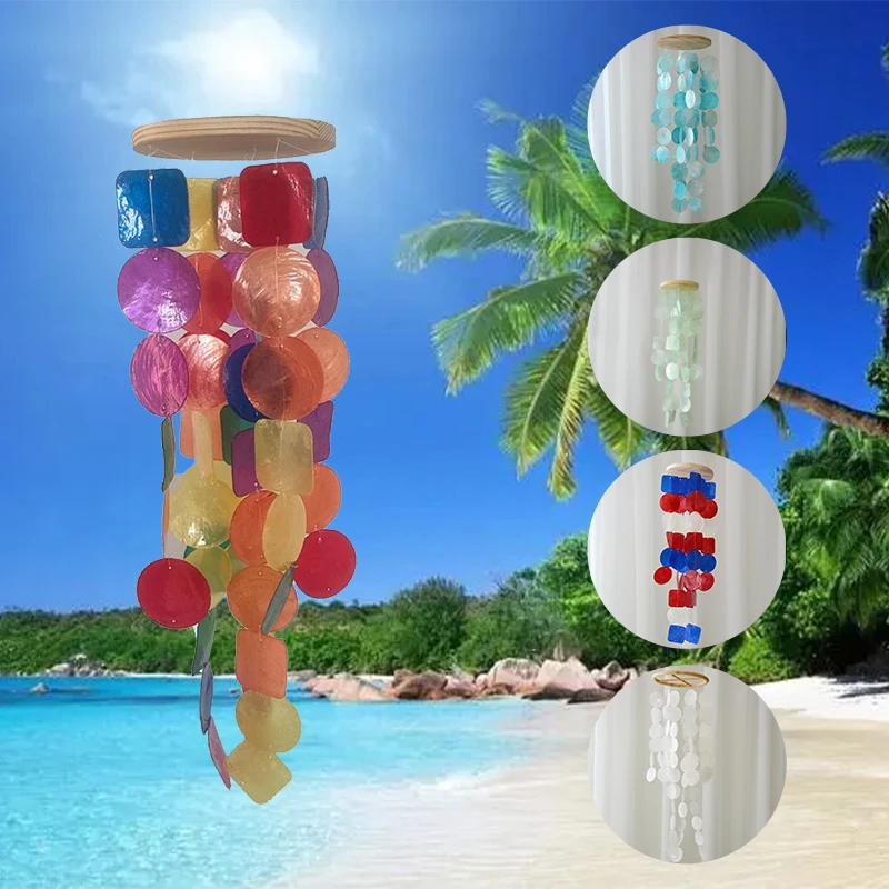 

Art Work Capiz Garden Wind Chimes with Cool, Natural Zen Charm, Soft Tones, Beautiful Colors, and Easy Hanging Loop