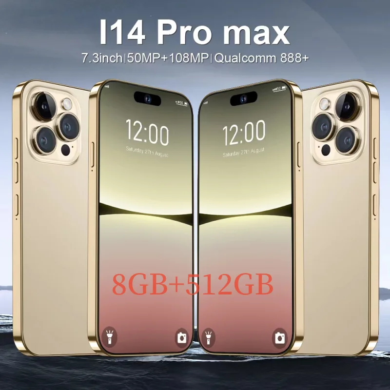

New i14 Pro Max Android Smartphone 7.3-inch Full Screen Face ID 16GB+1TB Mobile Smart Global Edition 4G 5G