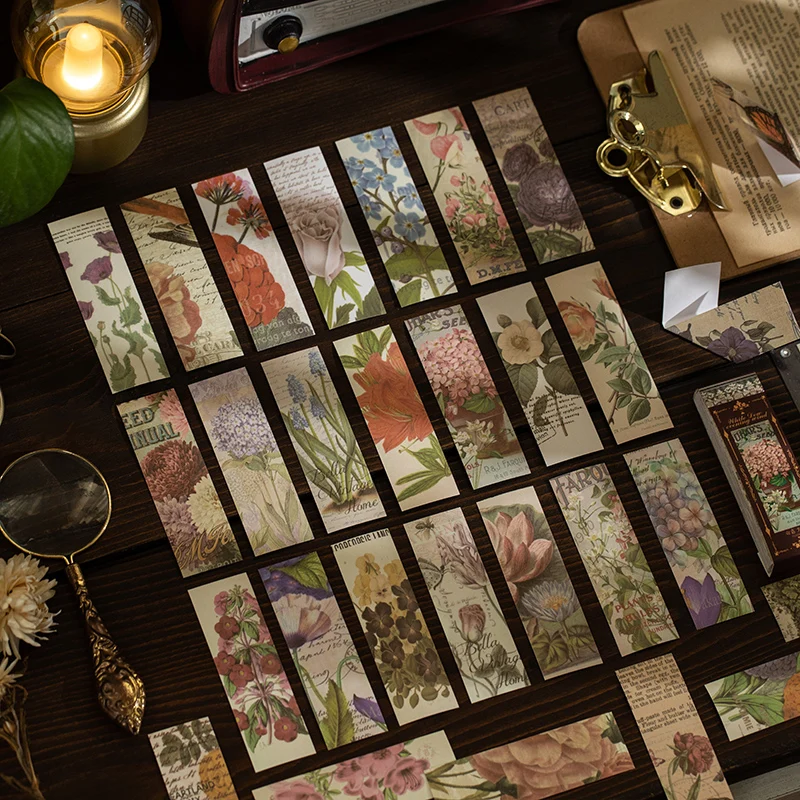 

50pcs vintage Washi sticker book creative stationery scrapbook bullet diary decorative sticker DIY art and craft