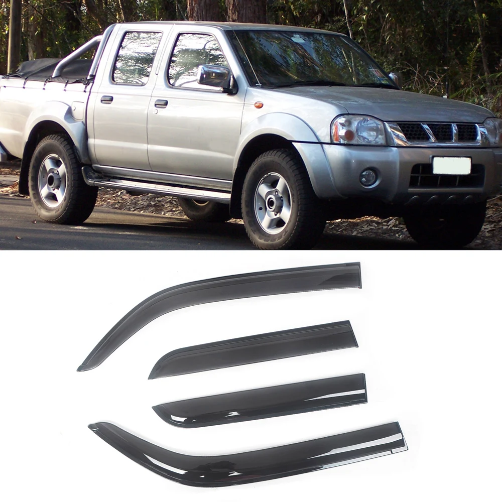 

For Nissan Frontier 1986-2004 Auto Side Window Deflectors Visors Black Rain Guard Door Visor Vent Shades Dark Smoke Ventvisor