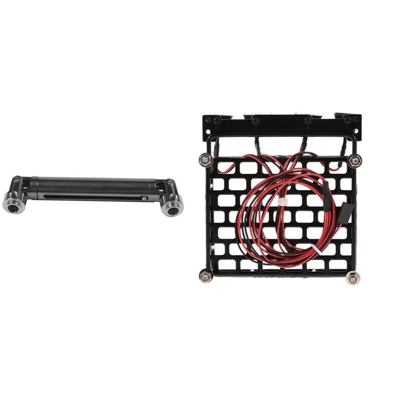 

2Pcs Titanium Color Universal Aluminium Scx0016 Drive Shaft With Roof Rack Luggage Carrier With Square LED Light Bar