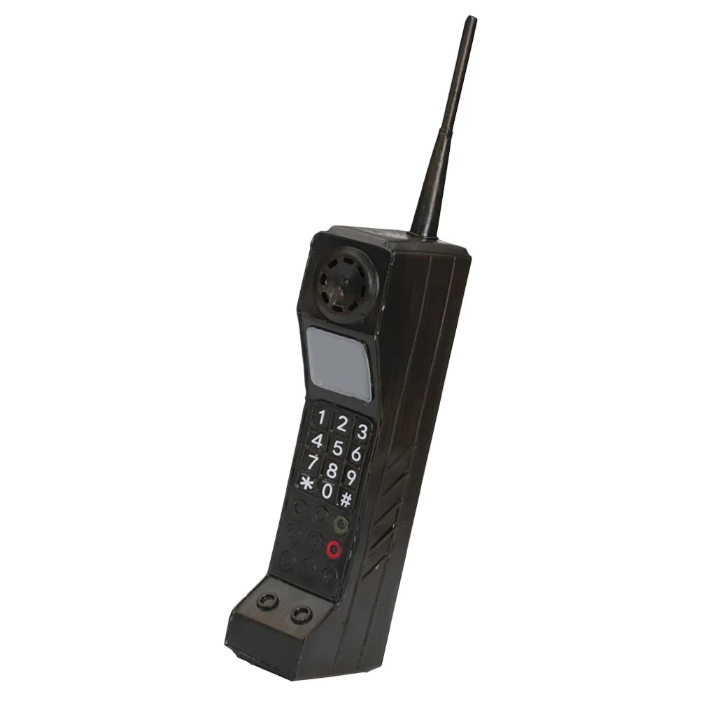 

Applique Mobile Phone Shaped Decoration Modeling Ornament Office Retro Statue Vintage Sculpture Adorn Home Decorations