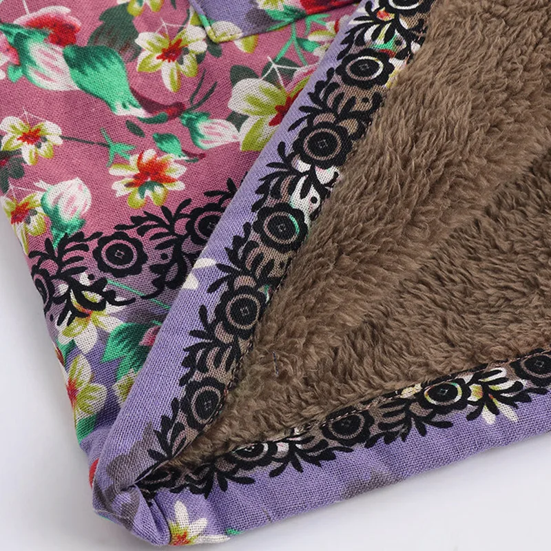 Winter Women Winter Warm Floral Hooded Jacket 2022 Flower Print Hoody Vintage Coats Winter Padded Jacket Women Parkas Tops