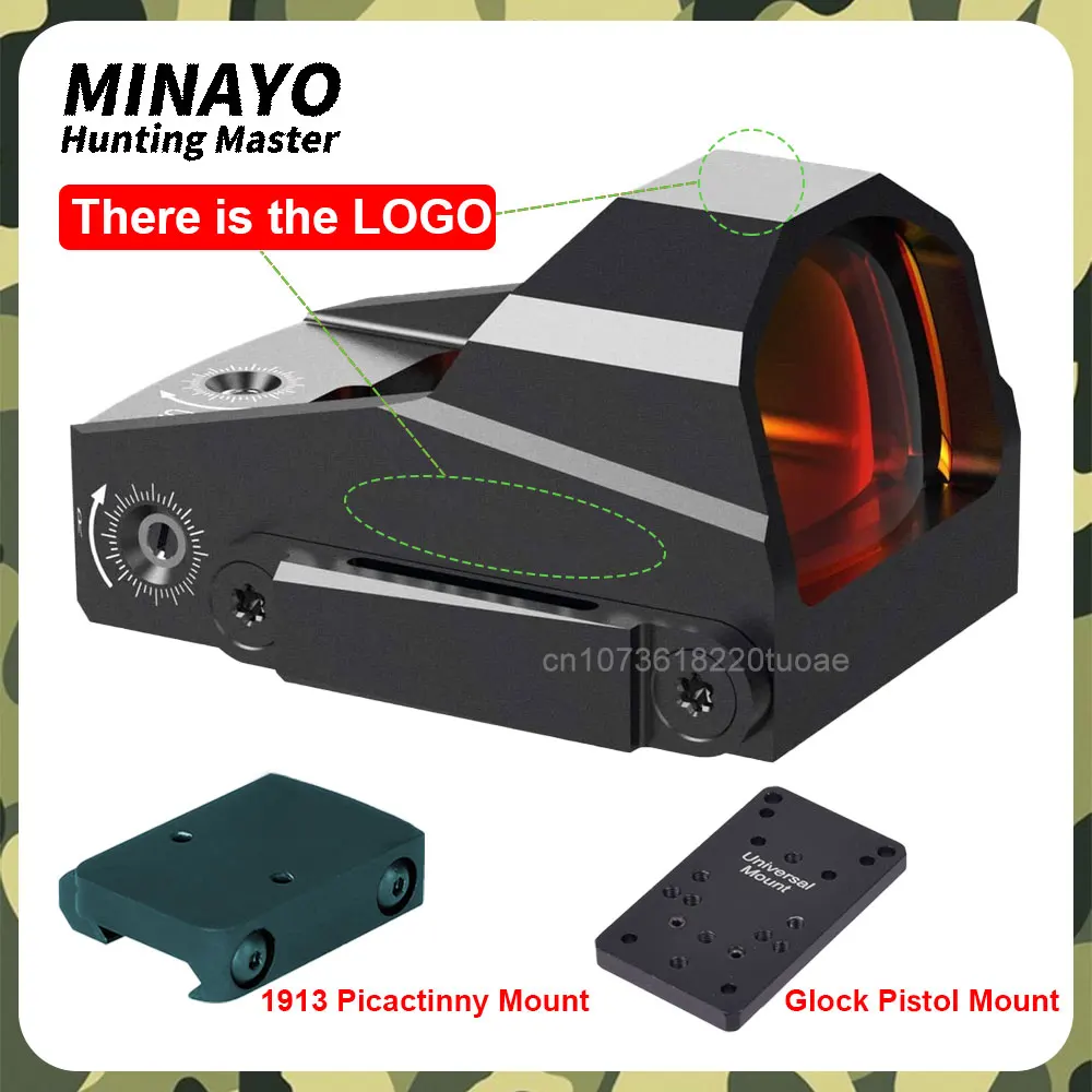 

3 MOA Reflective Optical Mini Red Dot Sight RMR Tactical Hunting for Glock Pistol Handgun SF Reflex Scope W/1913 Picatinny Mount