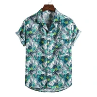 free shipping hawaiian shirt beach style printed shirt loose mens short sleeve chemise hawaiienne homme shirts for men