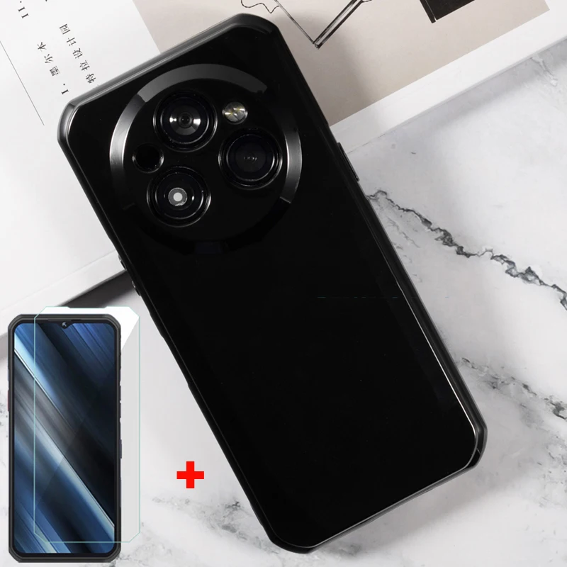 2в1 закаленное стекло для Oukitel WP35 силиконовый мягкий прозрачный чехол из ТПУ