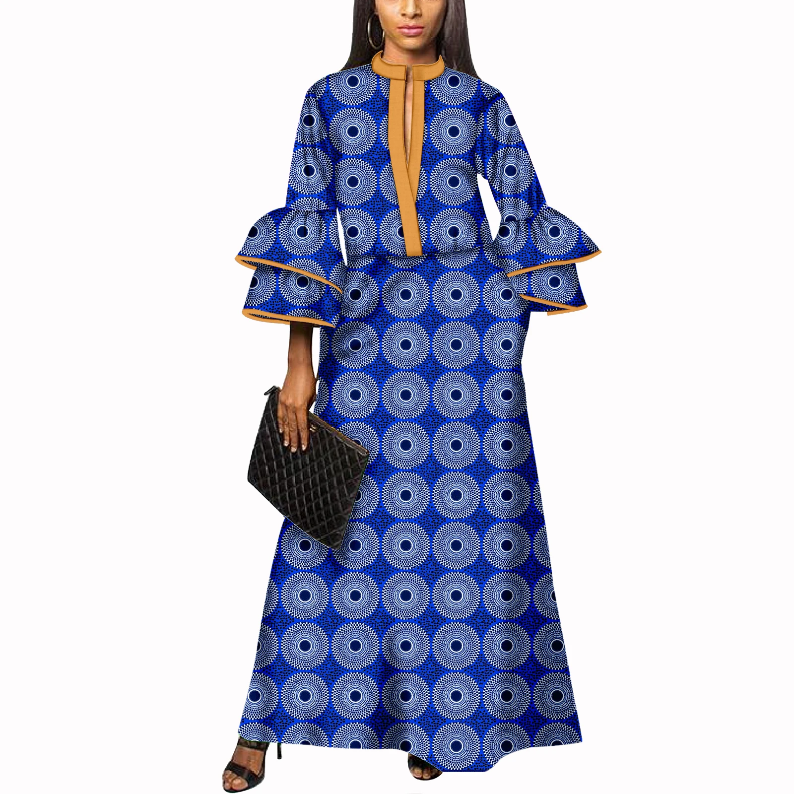 

Women's Dress African Wax Printed Traditional Clothes Plus Size Ankara Maxi Dashiki Abaya Wedding