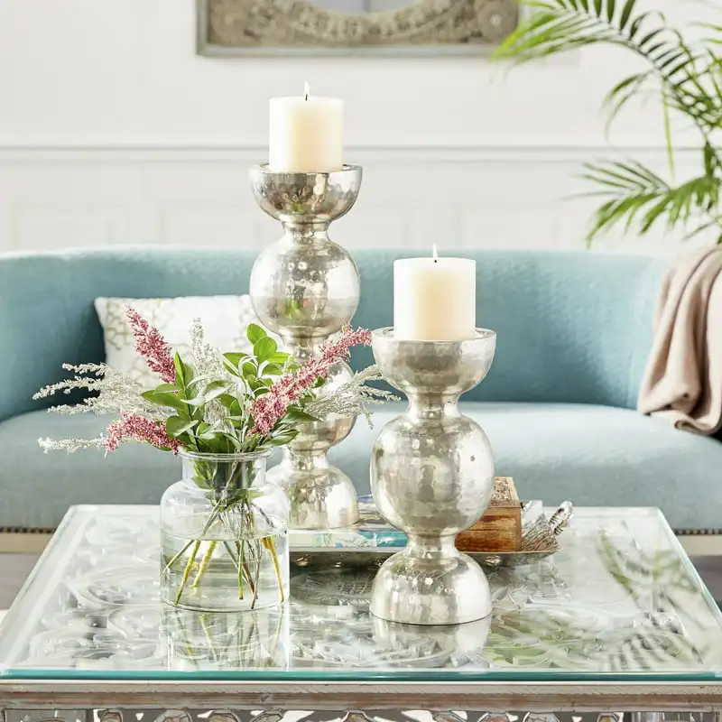 

Silver Metal Handmade Pillar Candle Holder