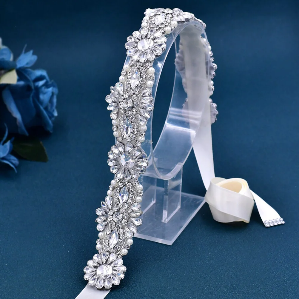 

Wedding Jewelry Dress Belt Rhinestones Crystal Bride Sash Women Weaving Bridal Bridesmaid Accessory Gown