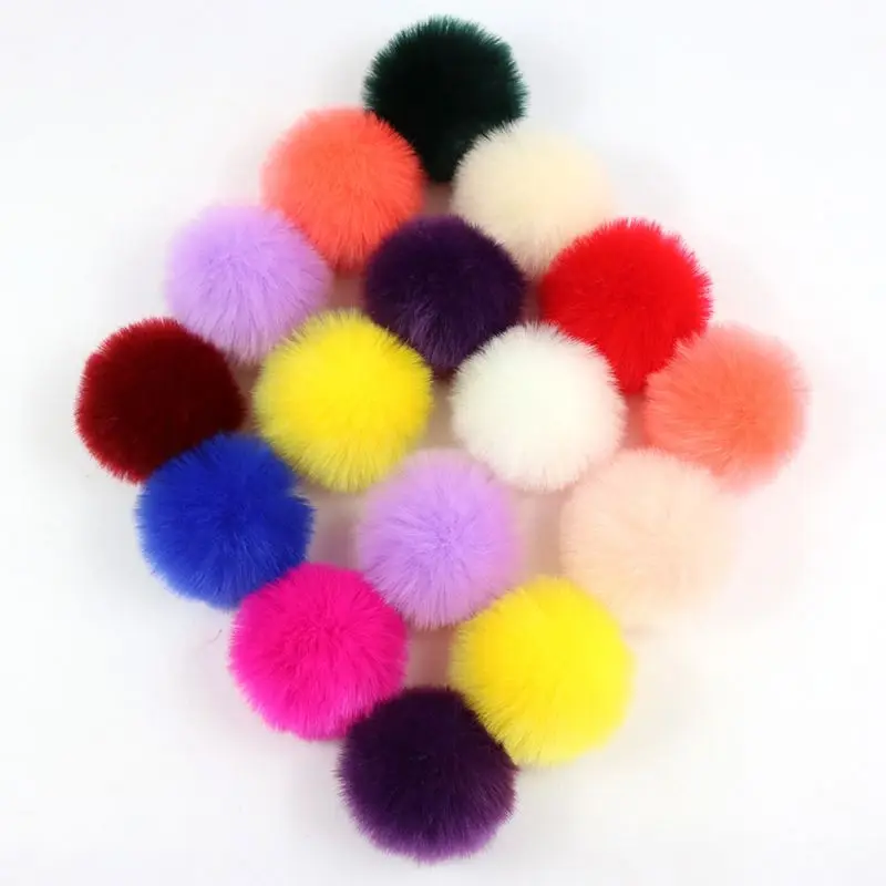

2 шт./набор, радужные пушистые Помпоны, 14 цветов, 8 см