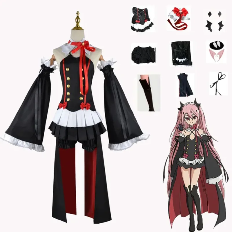 Новинка 2025 Owari no Seraph Krul Tepes костюмы для косплея униформа аниме ведьма вампир