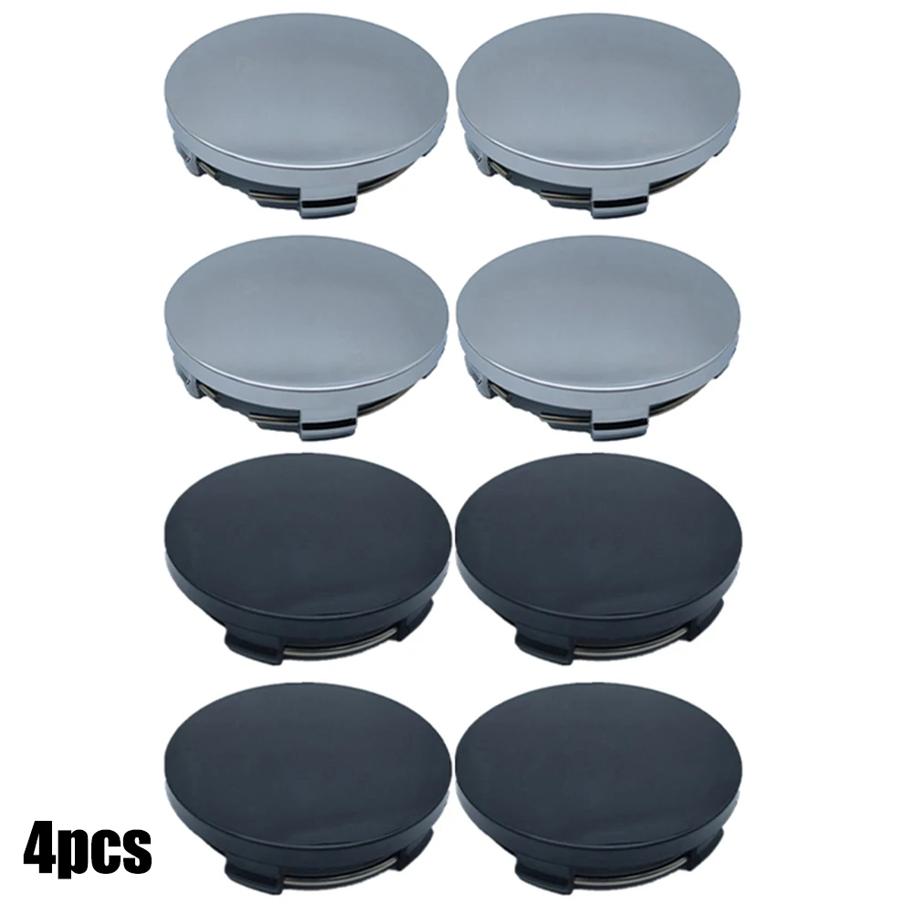 

4pcs Car Hub Center Covers 60mm ABS Black/Silver Universal Car Vehicle Wheel Hub Center Cap Cover