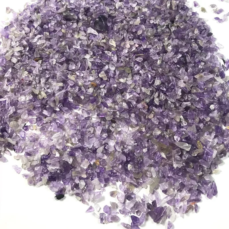 

100g 2-5mm Natural Amethysts Powder Crystal Gravel Rock Raw Gem stone Mineral Fish Tank Bonsai Decoration Energy Stone