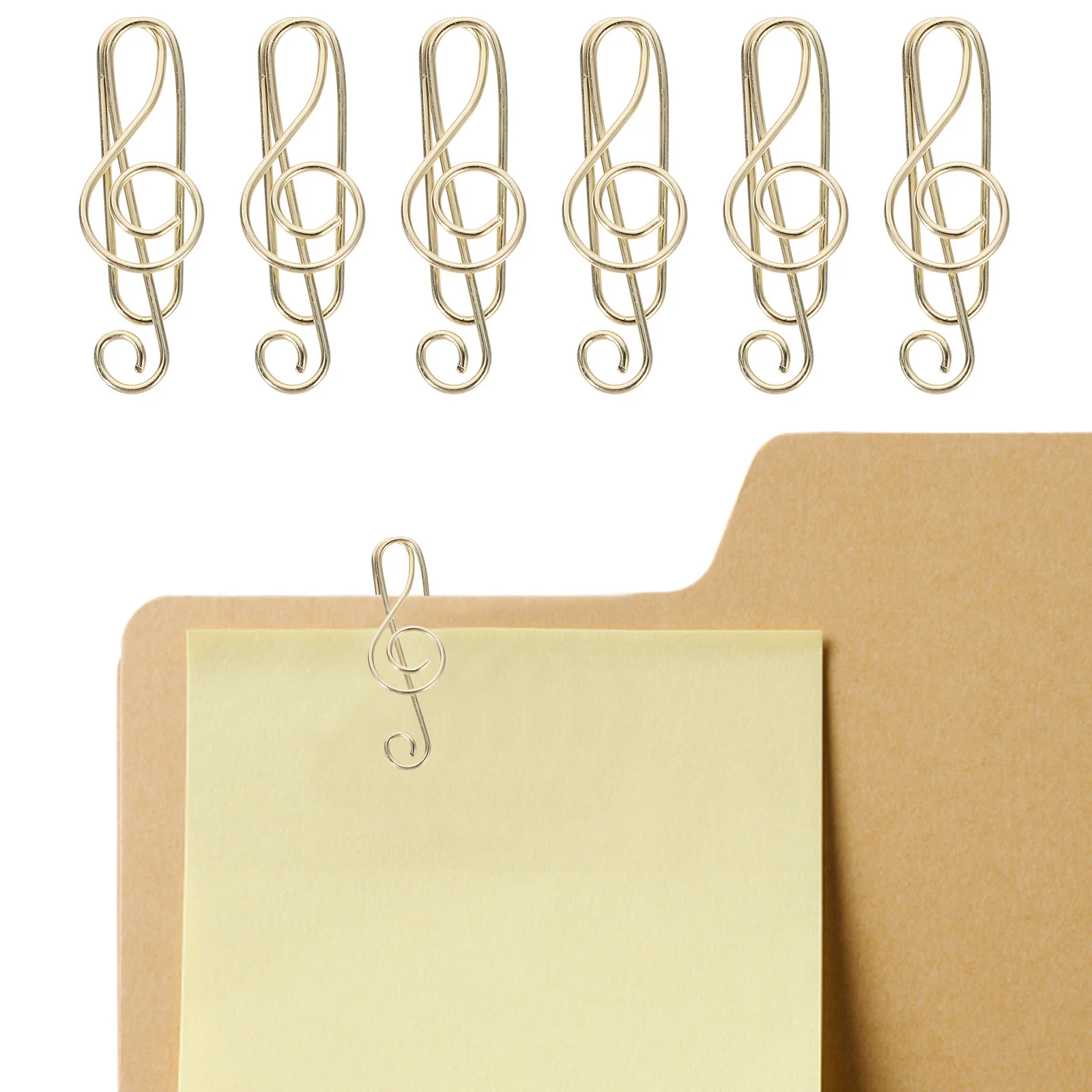 

50pcs Music Note Shaped Paper Clips Bookmarks School Office Document Clips