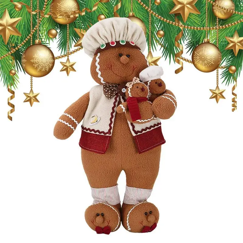

Большая кукла имбиря, рождественские плюшевые куклы с ногами, украшения для рождественской елки, подарок для детей на новый год, 2023, рождественские украшения для дома