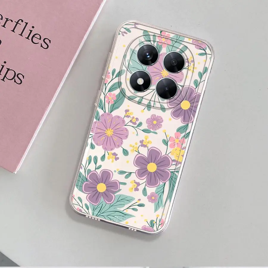 Фото Мягкий чехол для телефона Xiaomi Redmi Note 15 Pro 9 10 Note 13 14 11S 13C 14C 12S A4 12 11 10S с экзотическим цветочным узором №4