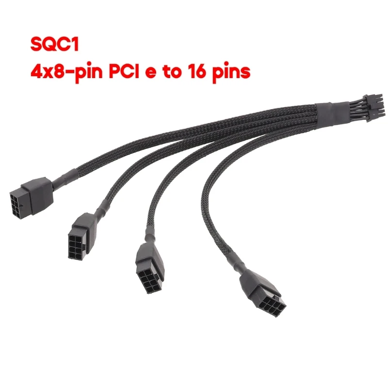 

4x8pin PCI-e to 16Pin(12+4) PCI-e 5.0 12VHPWR Connectors 16P Extension Sleeved Cable Compatible for GPU RTX4090 RTX4080