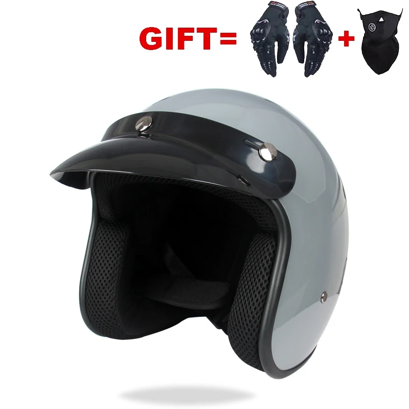 Мотоцикл Чоппер с открытым лицом шлем мопеды Vespa для мужчин и женщин Casco moto Jet Pilot