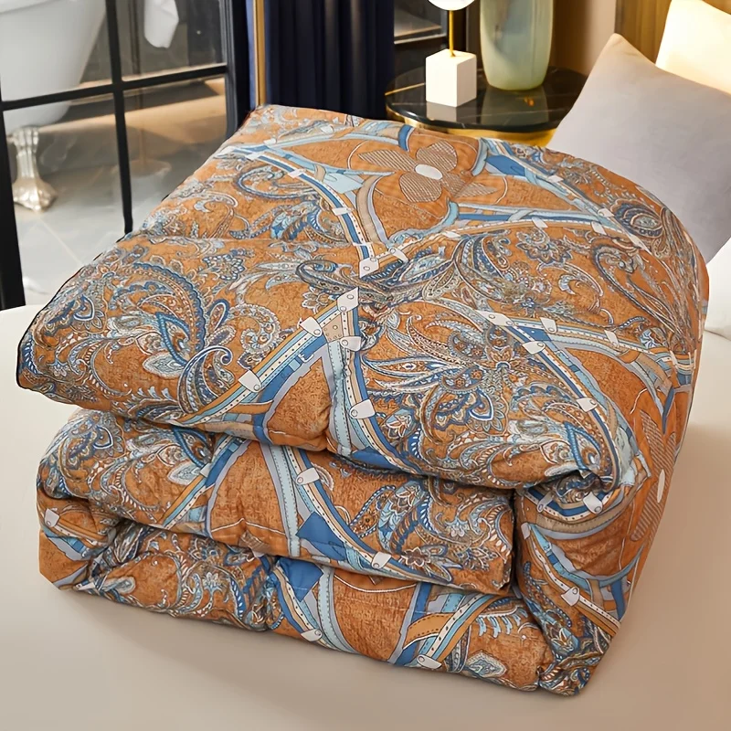 

1pc Bohemian Pattern Comforter, Warm & Soft Blanket & Duvet Insert, Quilts & Bedding, 78"x90"