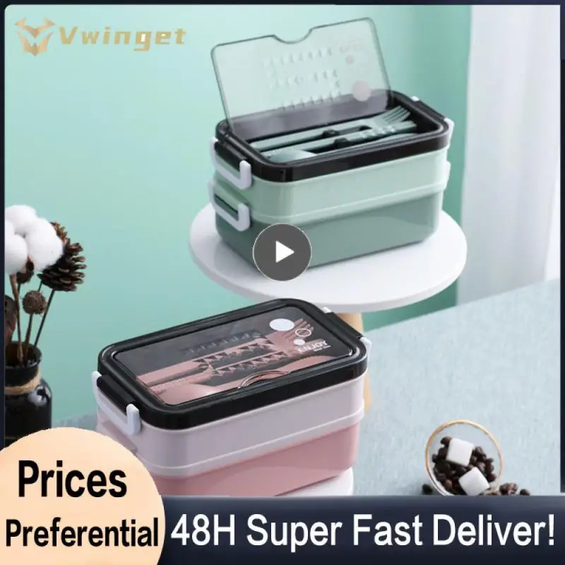 

Ланч-бокс из нержавеющей стали Bento для школьников, детей, офисных работников, двухслойный Ланч-бокс Microwae с подогревом для хранения еды