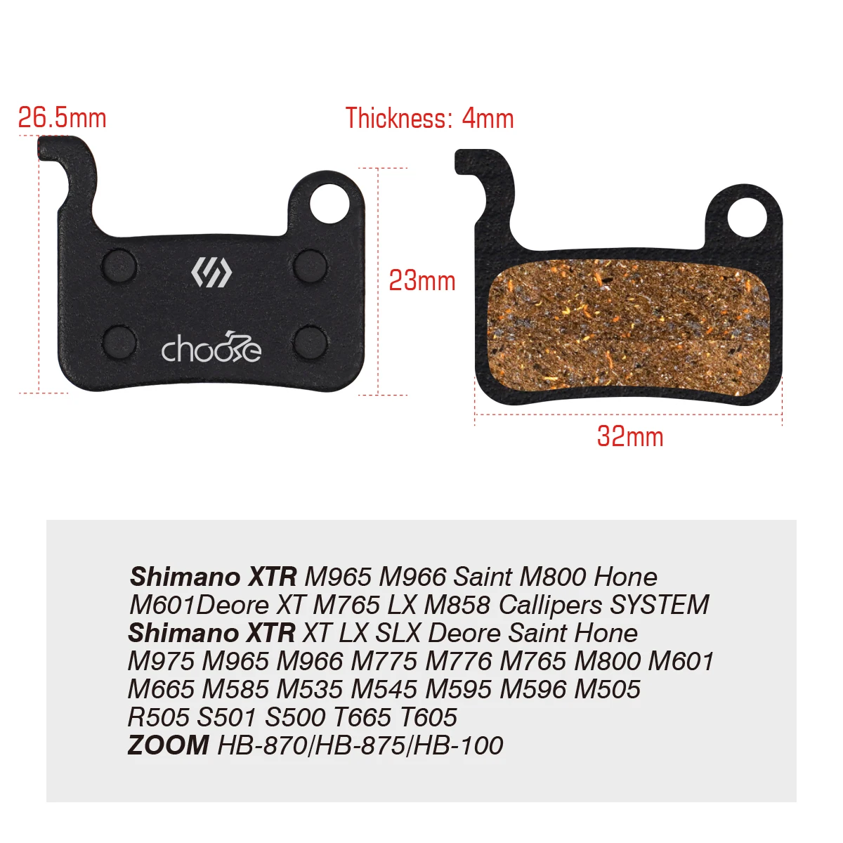 Фото Тормозные колодки SUNTNUR из органической смолы MTB для SHIMANO A01S M07 XTR M975 M966 M965 SAINT M800 DEORE XT, 2 пары дисковых тормозных колодок №2