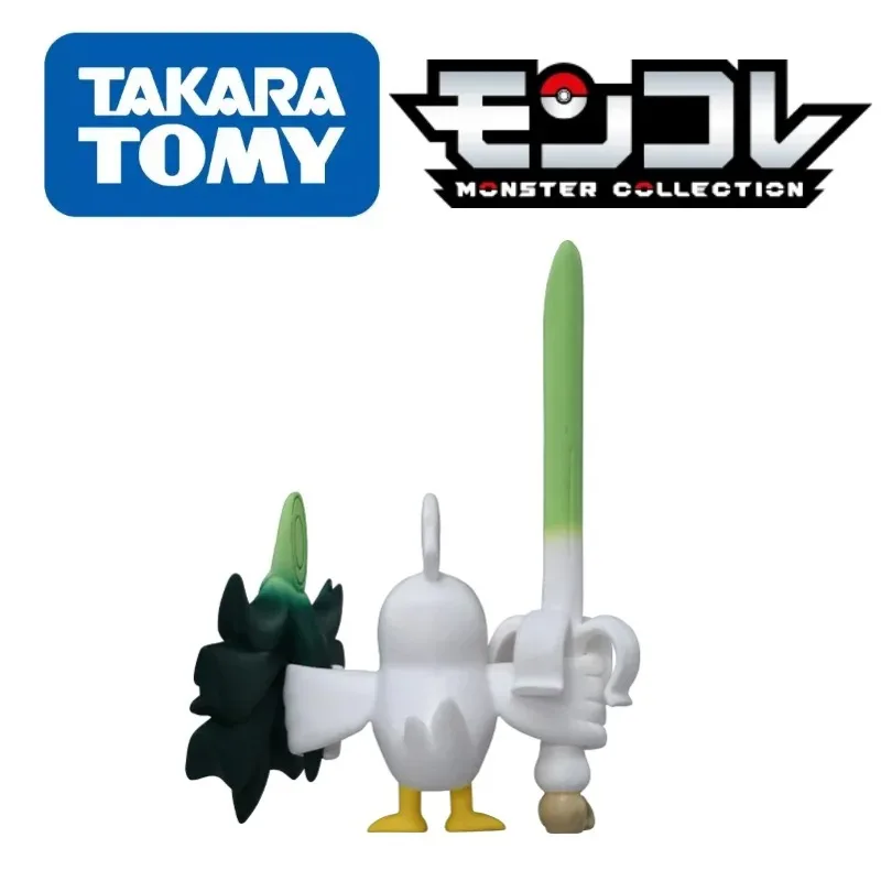 Фото В наличии оригинальные фигурки покемонов TAKARA TOMY MS-30 Farfetch'd ПВХ 5 см модель Покемон аниме подарки настольный орнамент детские игрушки №3