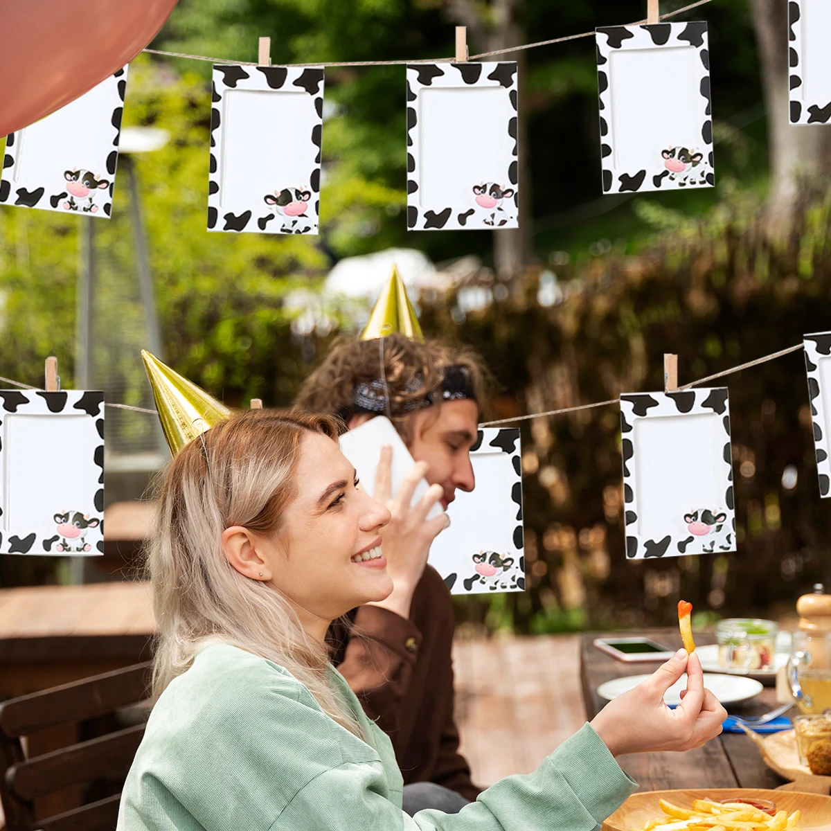 Ферма черно-белая папка с рисунком коровы флаг баннер декор для вечеринки в честь