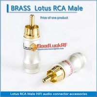 lotus rca male av hifi audio video connector accessories stereo brass welding gold plating rf connector extension conversion