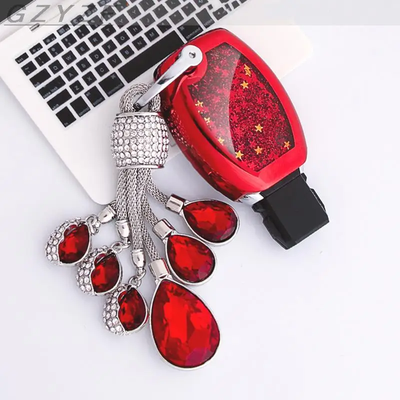 

New Quicksand Soft TPU car Key Case Cover Shell For Mercedes Benz W203 W210 W211 W124 W202 W204 AMG key Protection Crystal chain