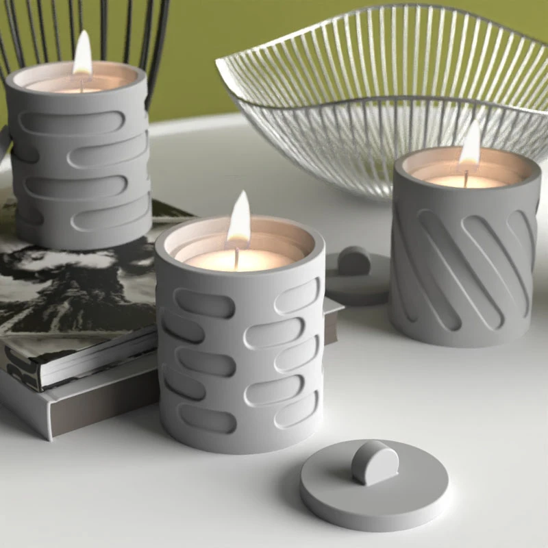 

Concrete Scented Candle Cup Silicone Mold DIY Cement Plaster Candle Holder Storage Pen Holder Decorative Ornaments