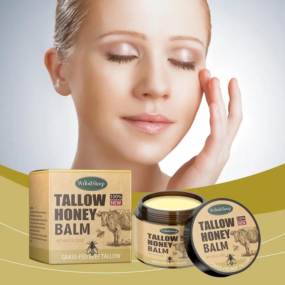 60 г бальзам Tallow Honey увлажняющий крем для лица натуральный кожи органический