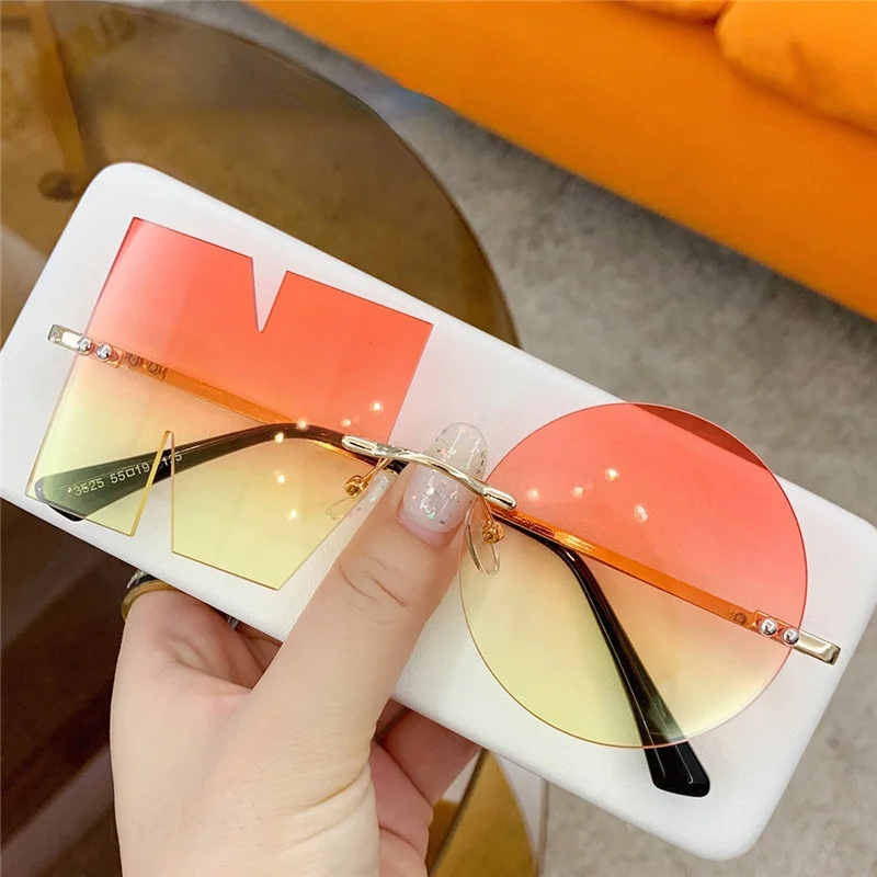 

2023 Fashion New European and American NO Sunglasses, Funny Party Sunglasses, INS Irregular Rimless Glasses