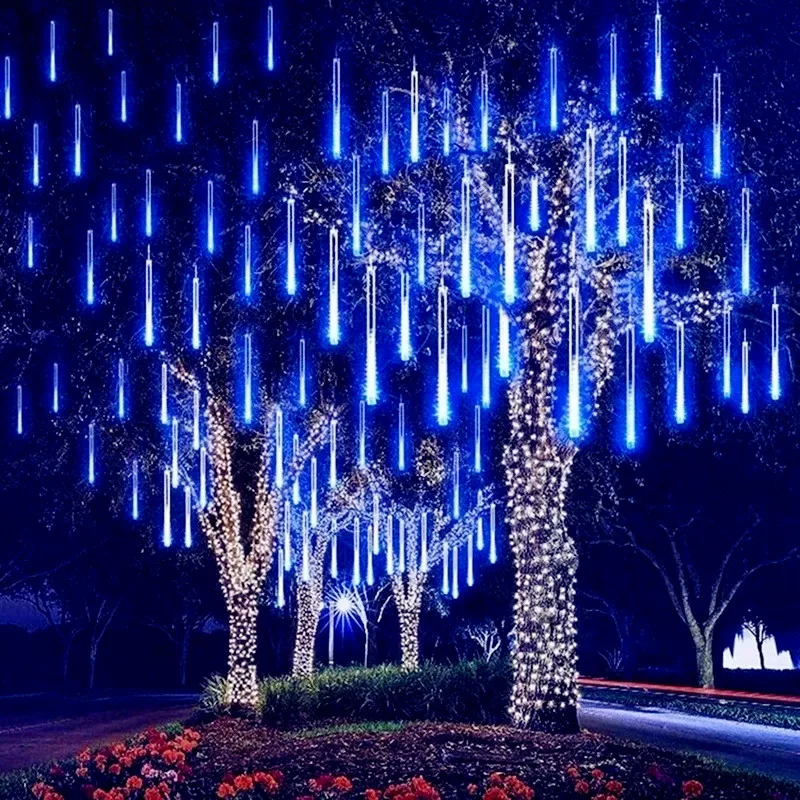 

30/50cm 16-24 Tube Meteor Shower Rain LED String Lights Christmas Decorations Outdoor Wedding Street Garland Fairy Garden Decor