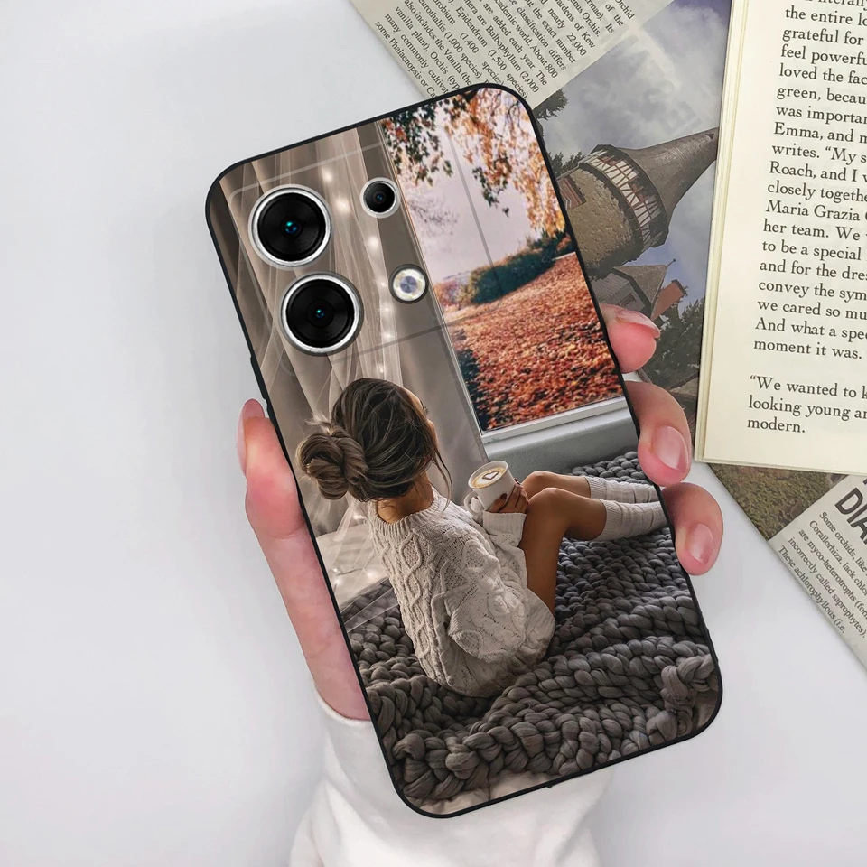 Чехол для Infinix Zero Ultra 30 красивая девушка цветок силиконовый защитный чехол