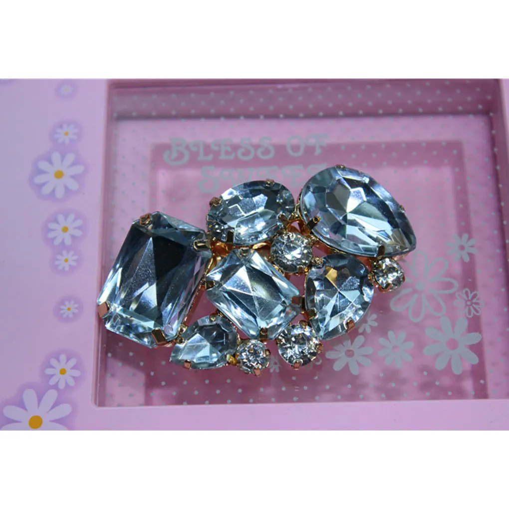 

2 Pieces Shoes Clips Rhinestone Flower Buckle Wedding Wedding Party Jewelry