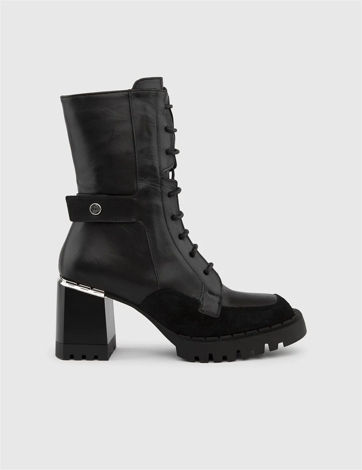 

ILVi-Genuine Leather Handmade Danik Black Suede Heeled Boot Women's Shoes 2022 Fall/Winter