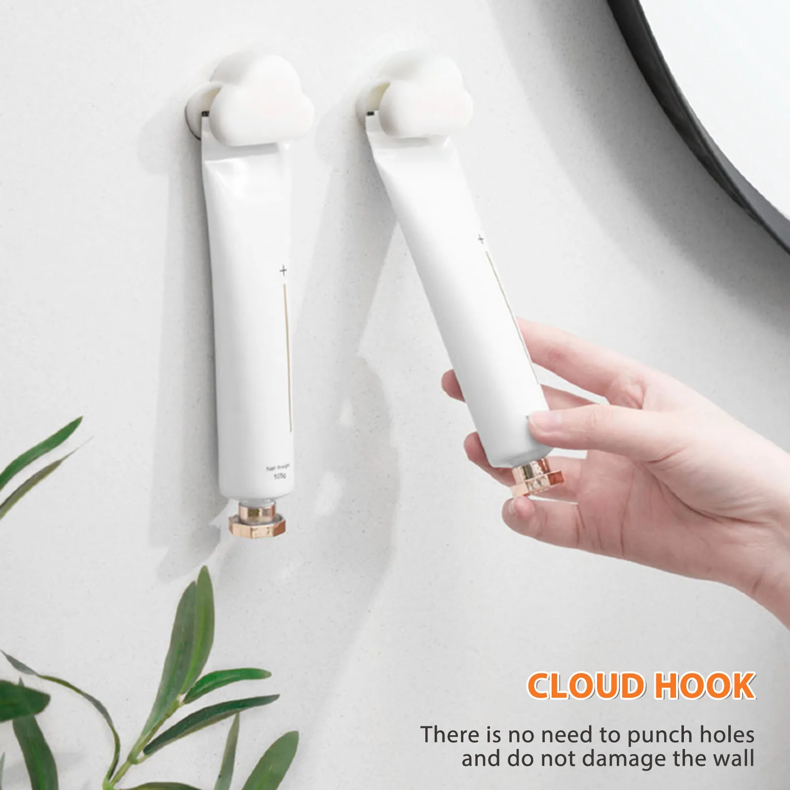 

Wall Mounted Toothpaste Holder Punch-Free Bathroom Facial Cleanser Storage Rack Bathroom Organizer Sets of Bathroom Accessories