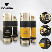 cohiba cigar unusual luxury lighter metal hole opener three straight inflatable portable pack torch butane lighter gift for men