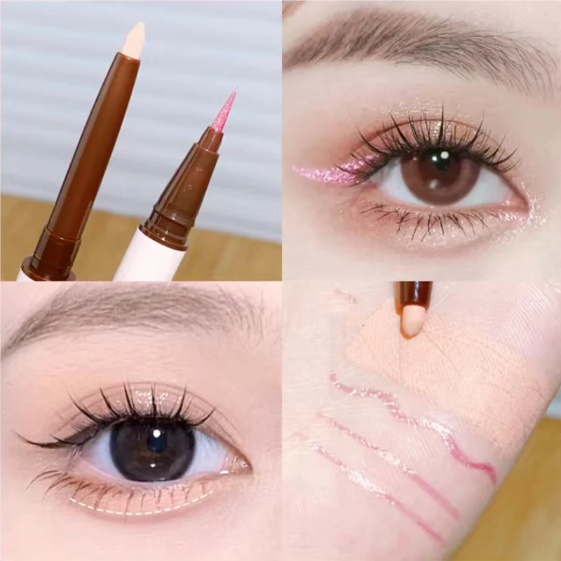 

Double-headed Highlighter Eyeliner Smooth Lasting Quick-drying Eyes Makeup Waterproof Highlight Brighten Silkworm Makeup Pencil